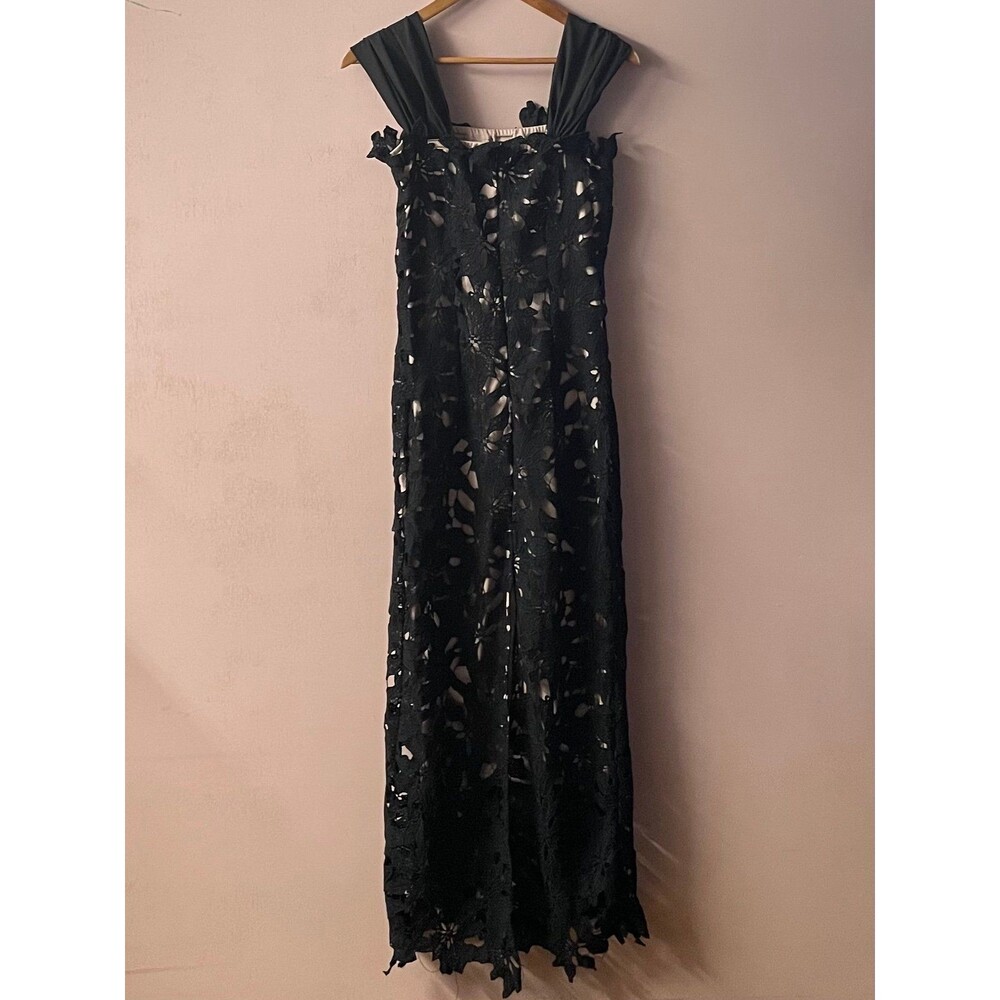 SHEIN Black Floral Nude Underlay Evening Dress Size S NWOT - Picture 2 of 11